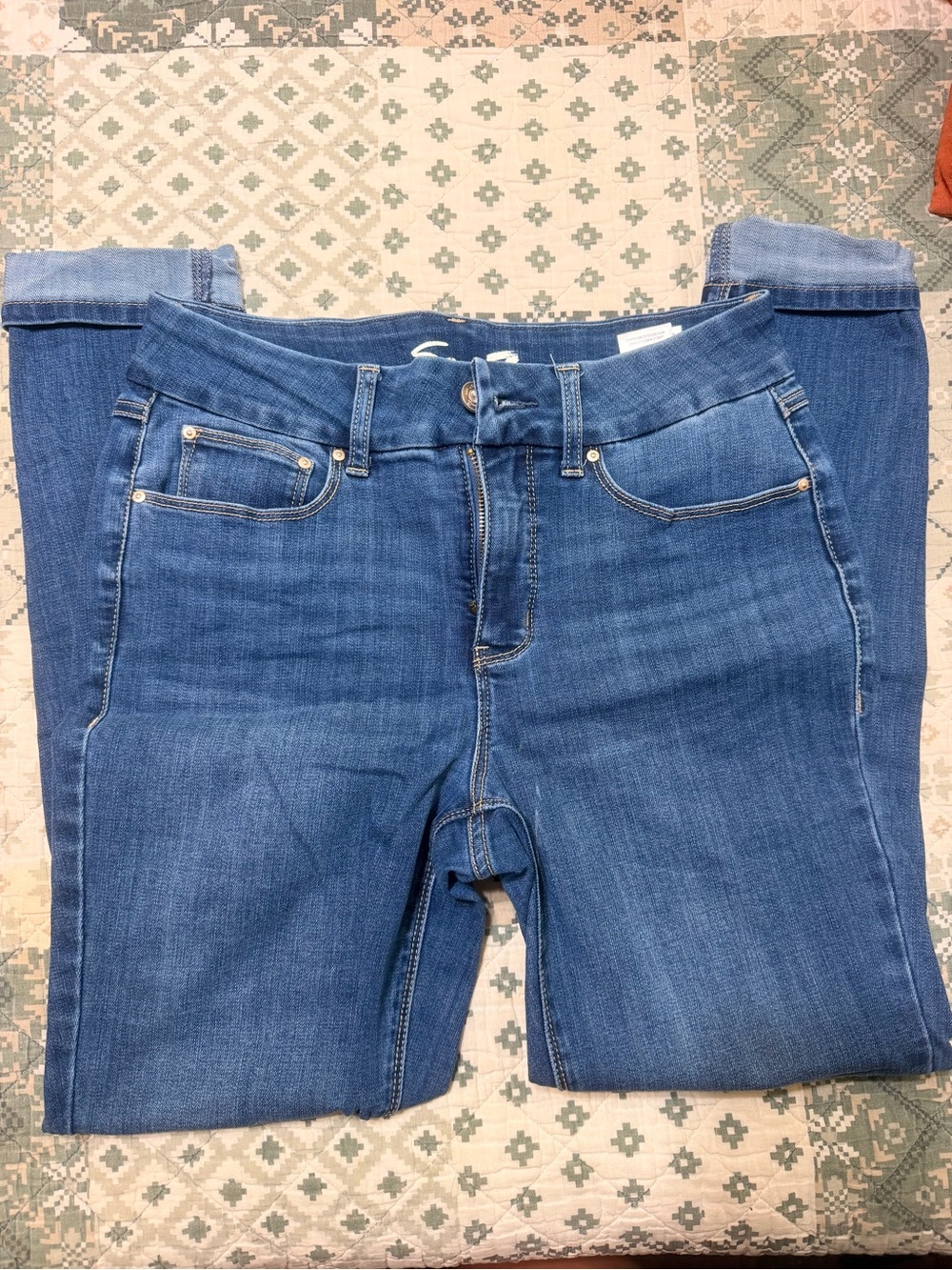 Seven7 Women's Dark Blue Skinny Stretch Jeans